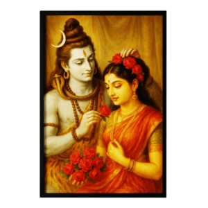Shiva Parvati Romance Framed Art Print-D8