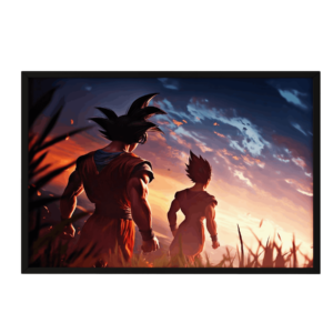 Goku and Vegeta Sunset Framed Art Print - Dragon Ball Z