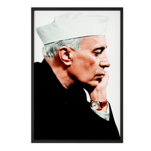 Jawaharlal Nehru Thinking Portrait Framed Art Print