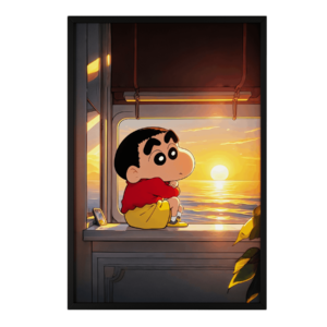 Crayon Shin-chan Sunset Reflection Framed Art Print