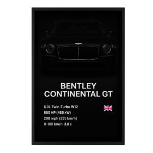 Bentley Continental GT Performance Specs Framed Art
