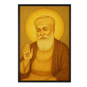 Guru Nanak Dev Ji Blessing with Ik Onkar Framed Art