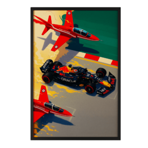 Red Bull F1 & Royal Air Force Jets Race Art Print