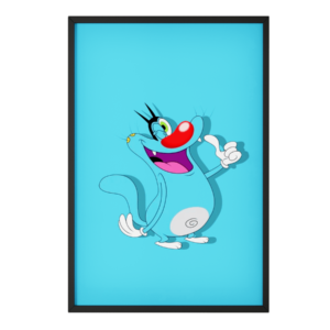 Oggy Thumbs Up Cheerful Cartoon Framed Art Print
