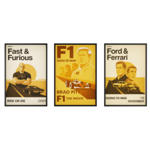 Cinematic Racing Legends Framed Poster Set