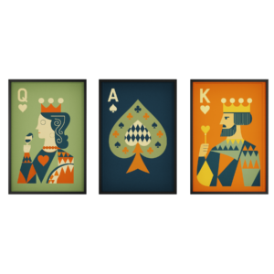 Modern Playing Card Art Frame Set