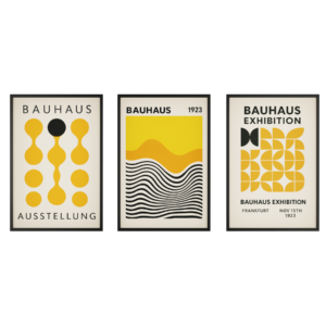 Bauhaus Geometric Art Print Trio