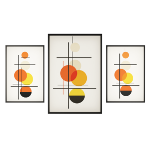 Mid-Century Modern Geometric Circles Wall Art (Set 3 Prints)