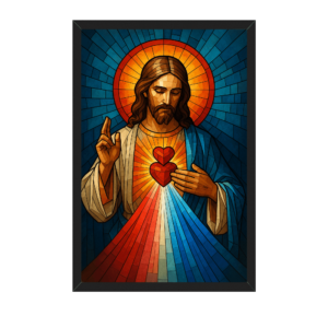 Sacred Heart of Jesus Stained Glass Wall Art